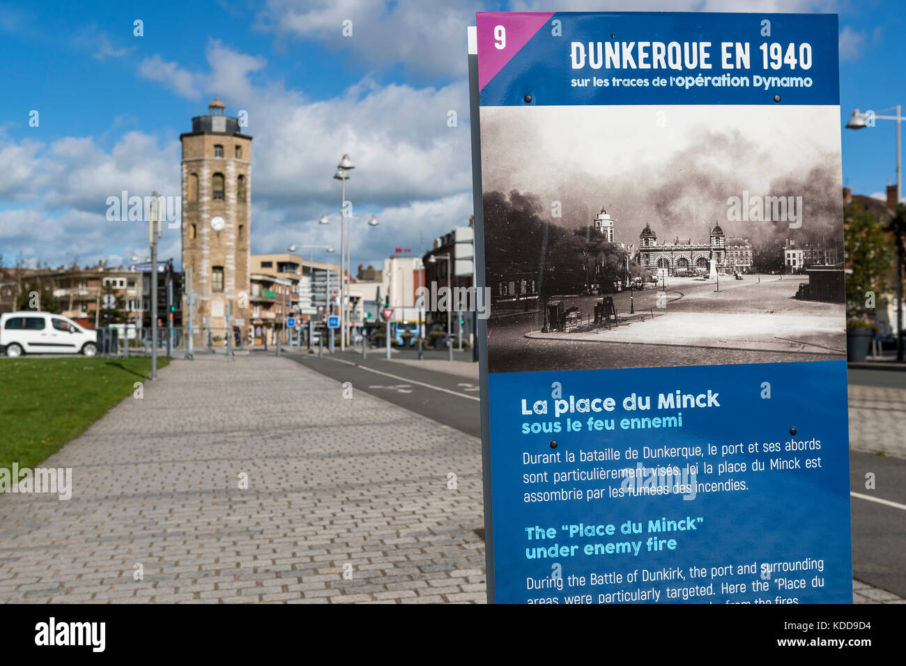 Operation Dynamo signs showing images from the war placed so as to be ...