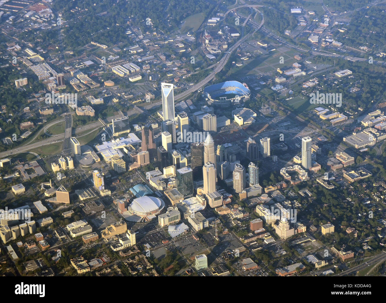 Aerial view of Charlotte, North Carolina Stock Photo