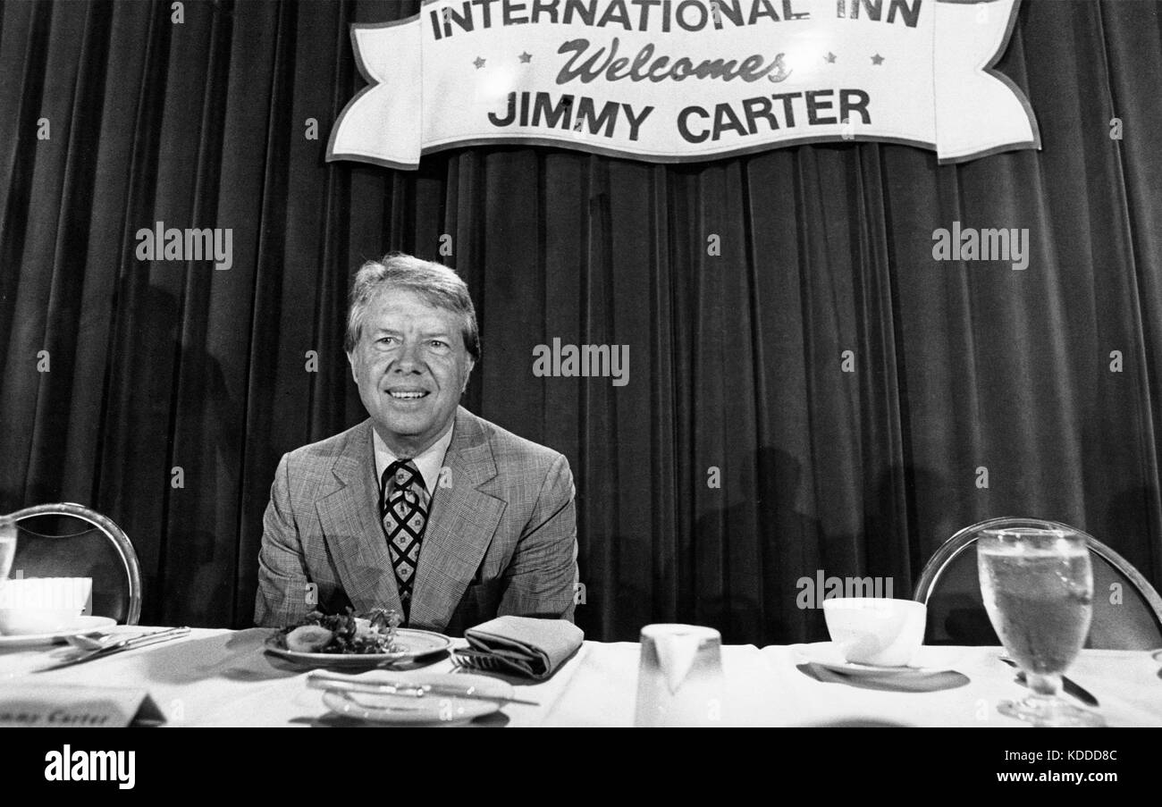 Governor Jimmy Carter at a campaign breakfast fundraiser. Stock Photo