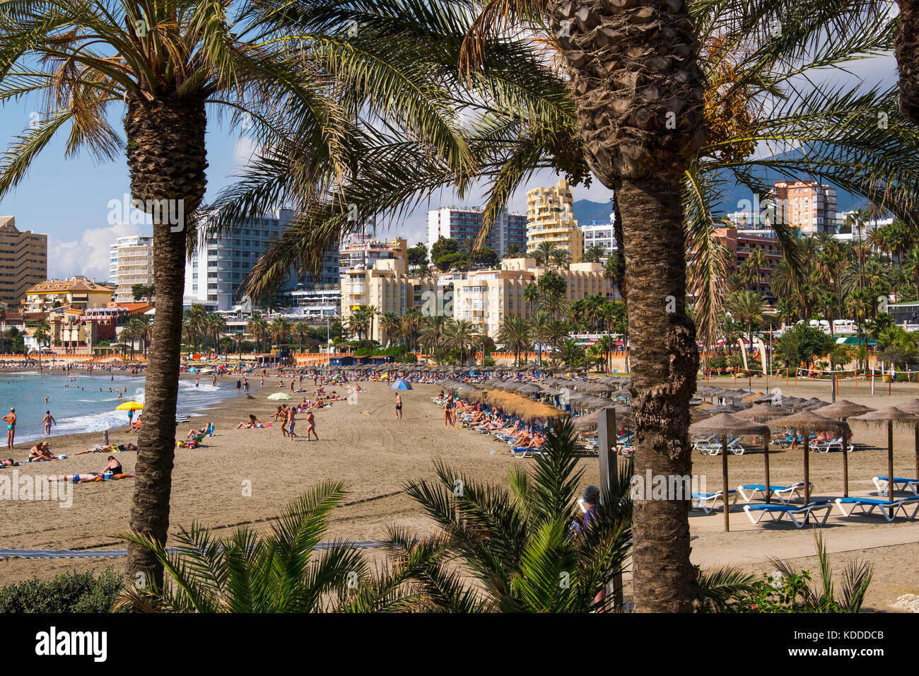 Beach, Benalmadena. Málaga province, Costa del Sol, Andalusia. Southern Spain Europe Stock Photo