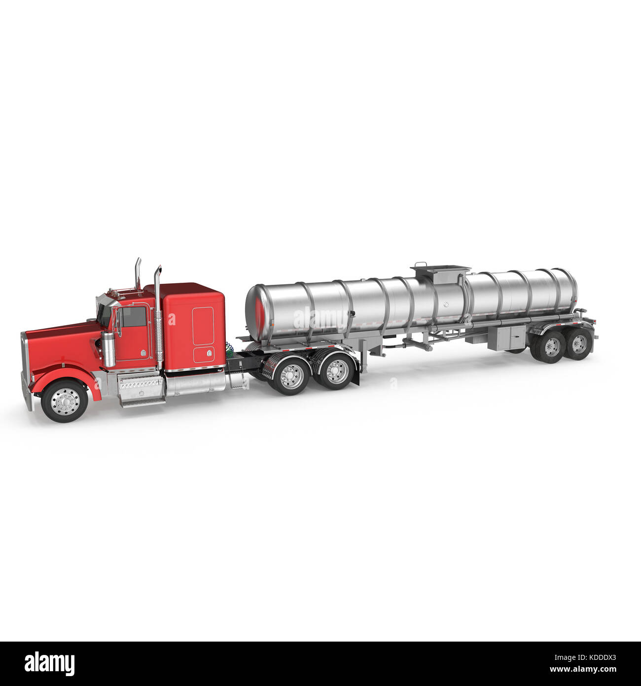 Big fuel gas tanker truck on white. 3D illustration Stock Photo - Alamy