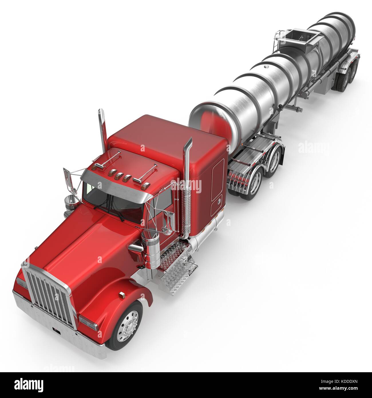 Fuel Tanker Truck on white. 3D illustration Stock Photo - Alamy
