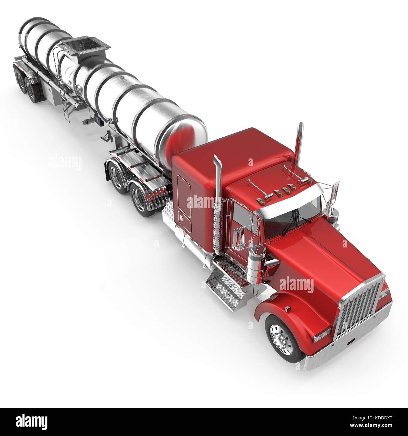 Fuel Tanker Truck on white. 3D illustration Stock Photo - Alamy