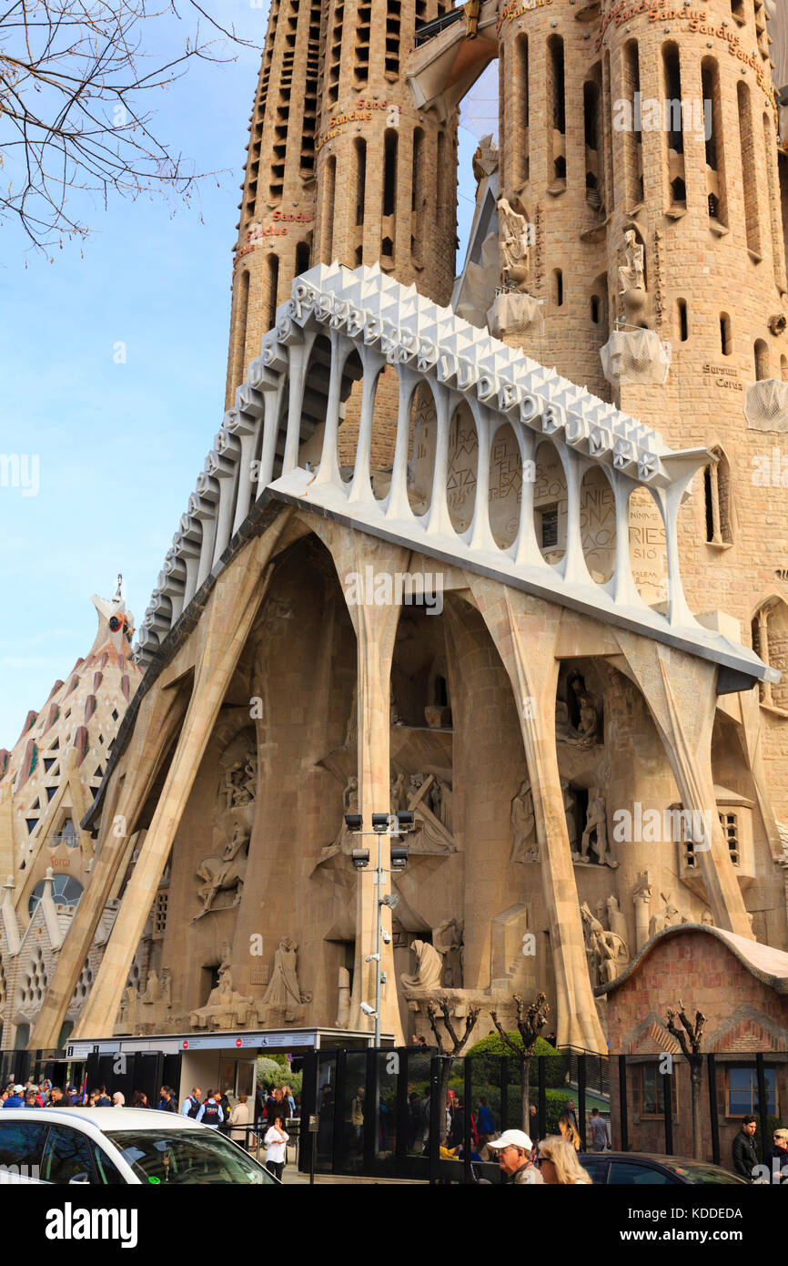 Detail from Antoni Gaudi's La Sagrada Familia during construction