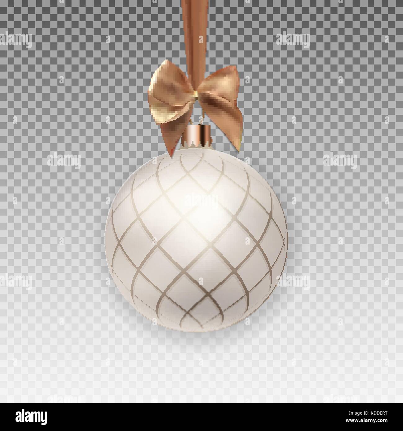 Christmas Ball with Ball and Ribbon on Transparent Background Vector ...
