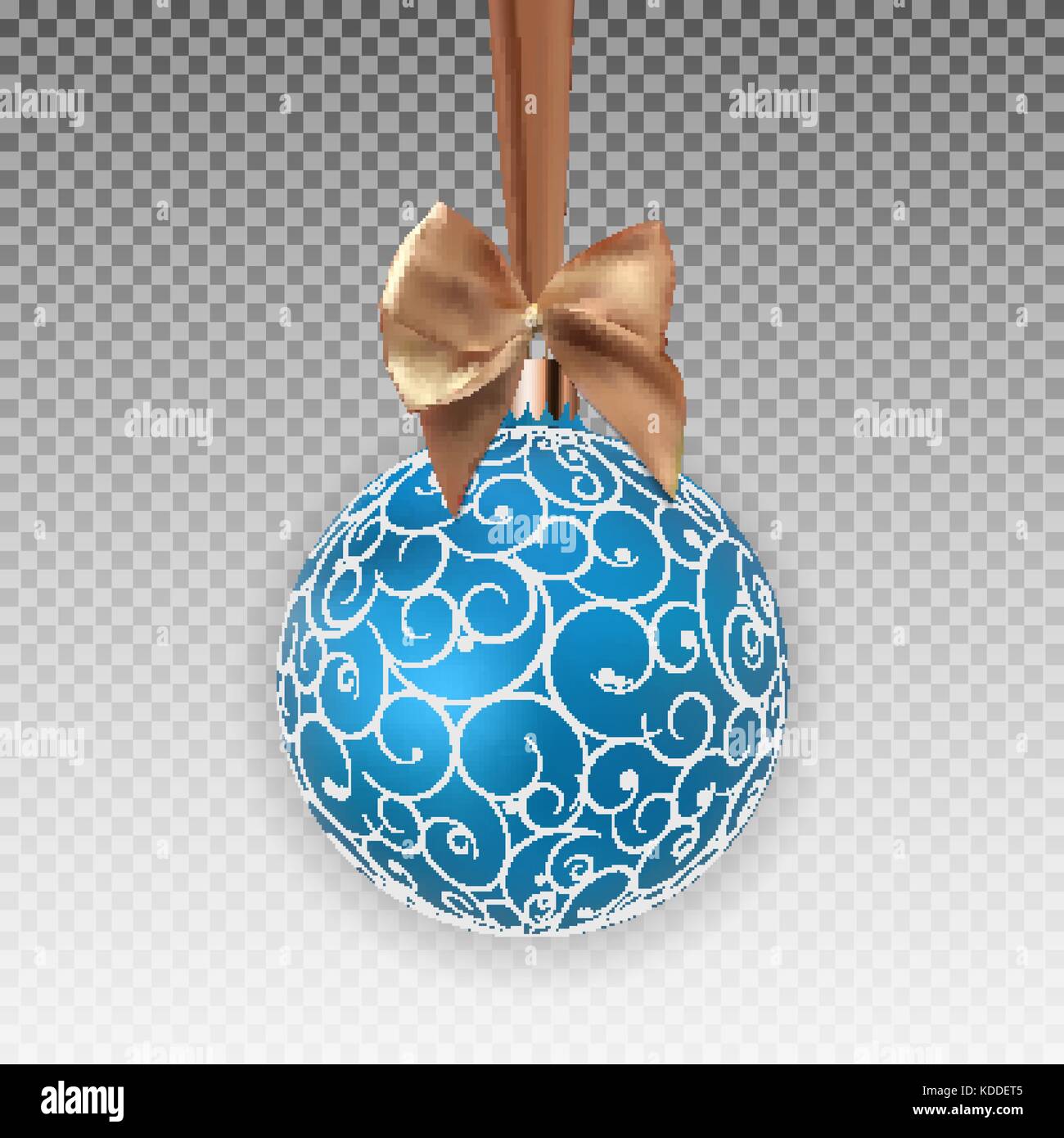 Christmas Ball with Ball and Ribbon on Transparent Background Vector ...