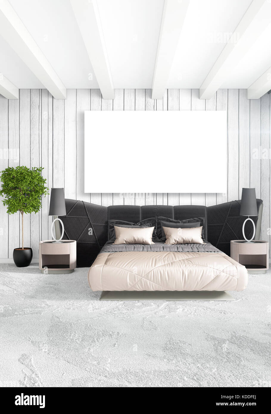 Loft Bedroom In Modern Style Interior Design With Eclectic