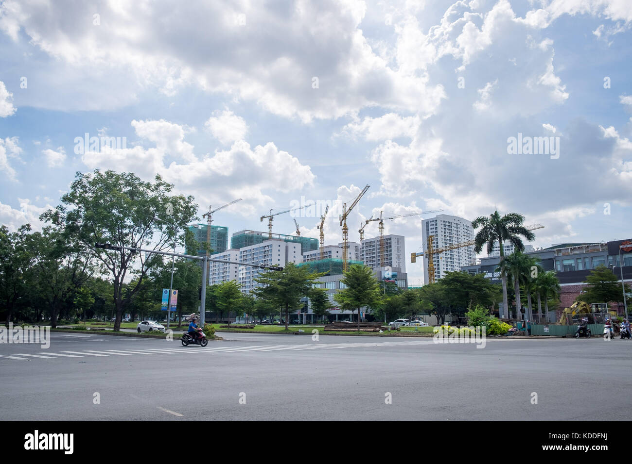 Cityscape of Phu My Hung. Phu My Hung is one of the most developed districts of Ho Chi Minh City, Vietnam. Stock Photo