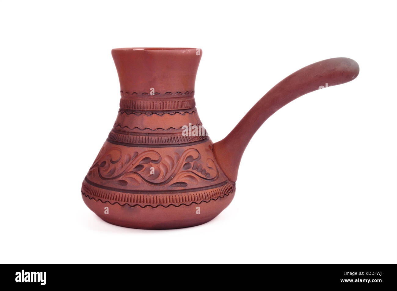 old clay brown turka on white background. Stock Photo