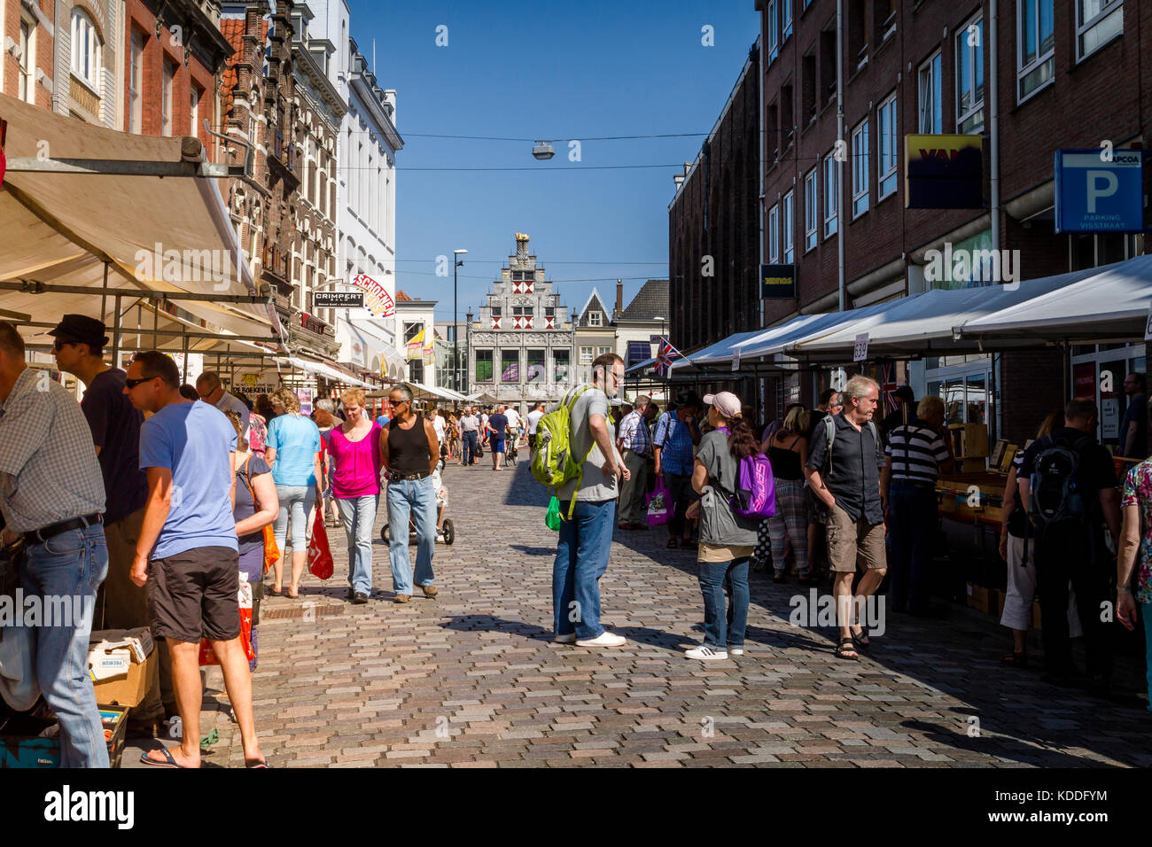 Dordrecht, Netherlands - July 7 2013: People searching for books during the  annual book market in the centre of Dordrecht. The market, with 300 bookse  Stock Photo - Alamy