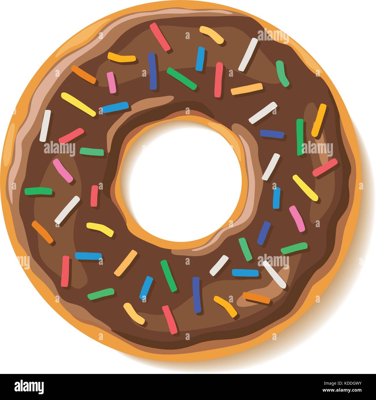 Ring shaped Chocolate Glazed Donut with colorful sprinkles vector  illustration Stock Vector Image & Art - Alamy