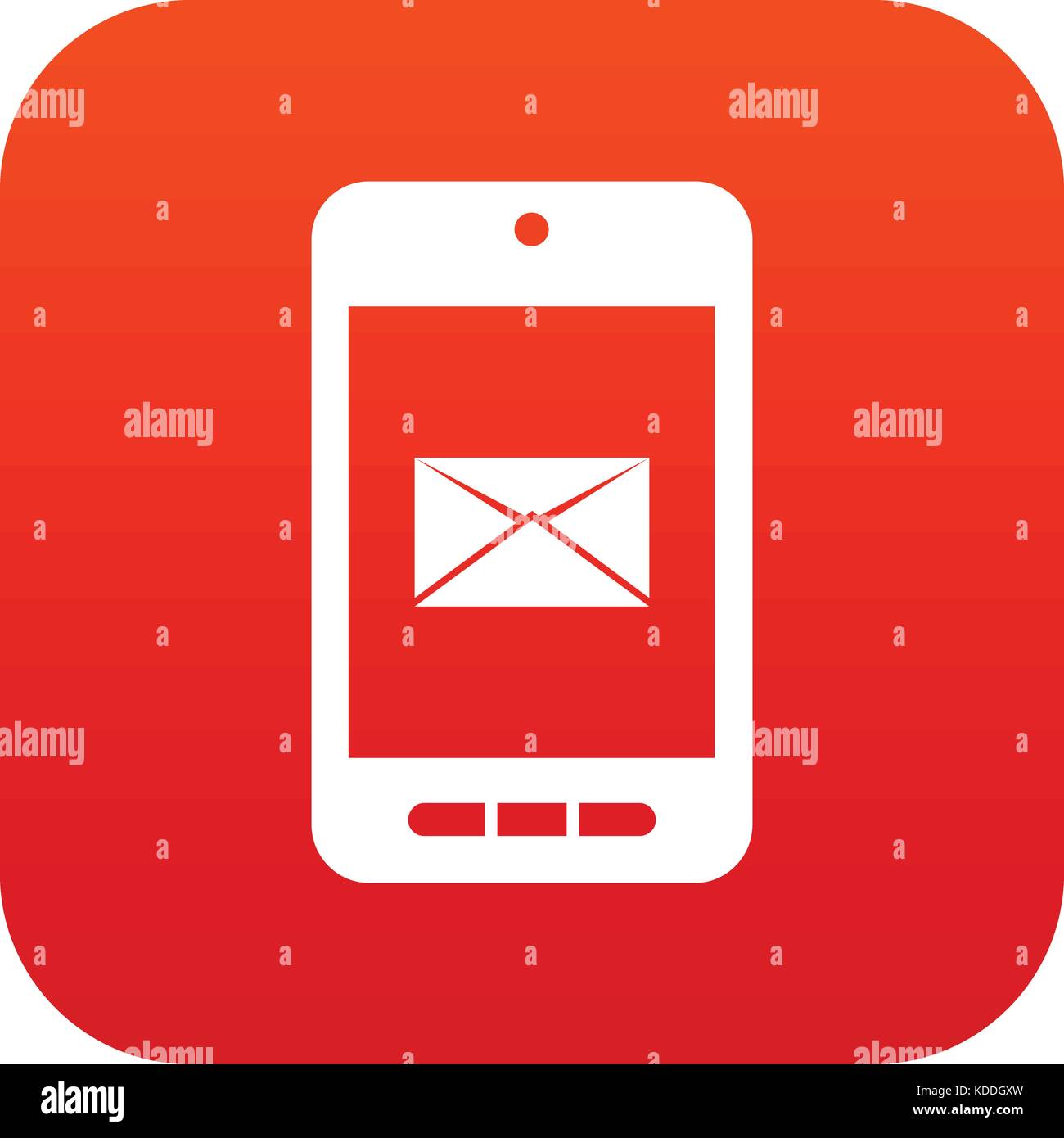 Smartphone with email symbol on the screen icon digital red Stock ...