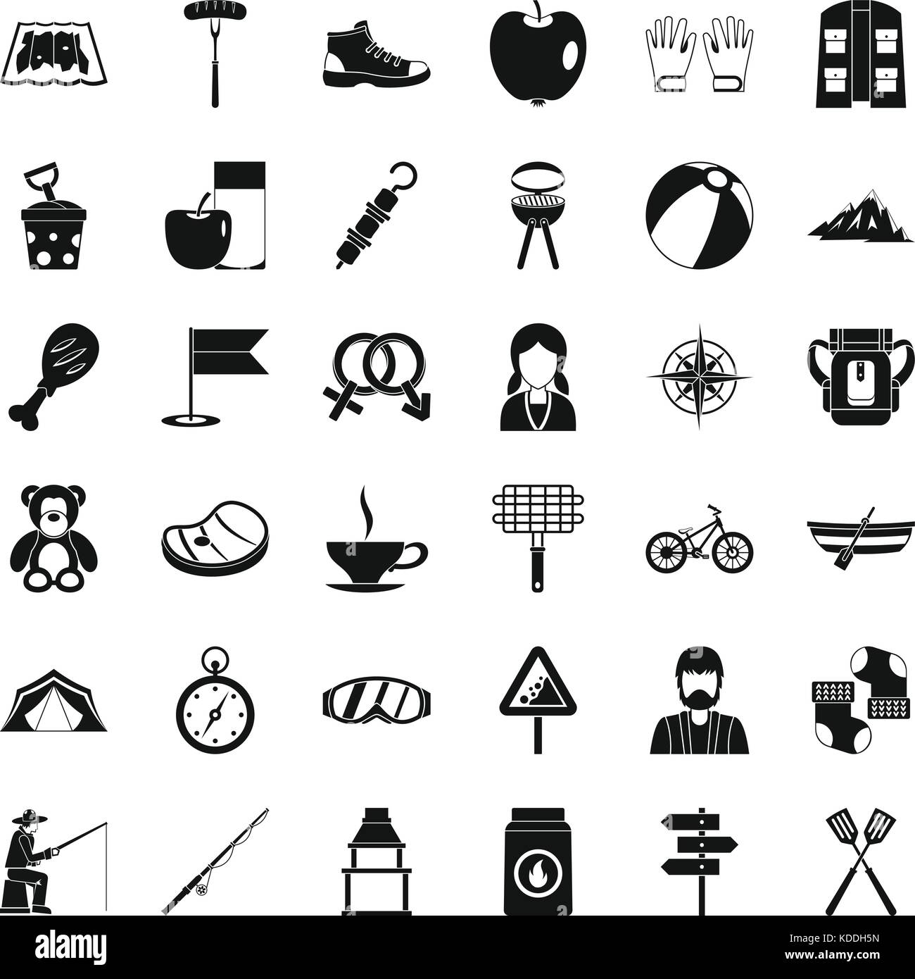 Backpack icons set, simple style Stock Vector