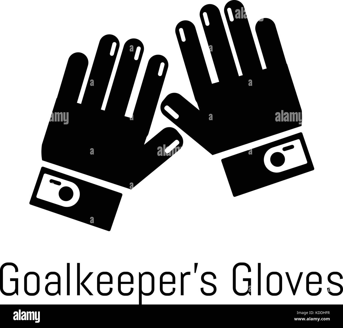 Goalkeeper gloves icon, simple black style Stock Vector