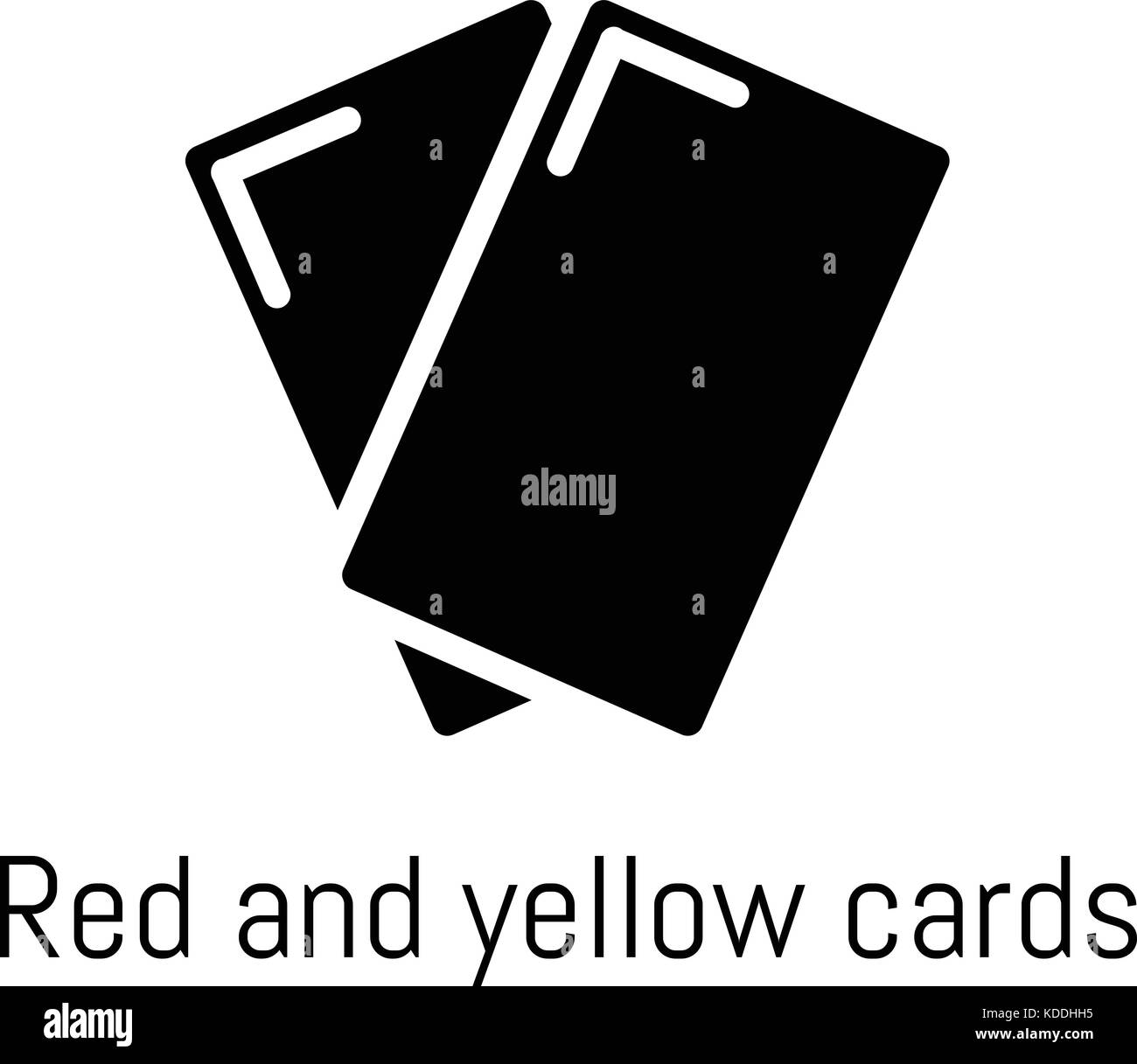 Red yellow card icon, simple black style Stock Vector