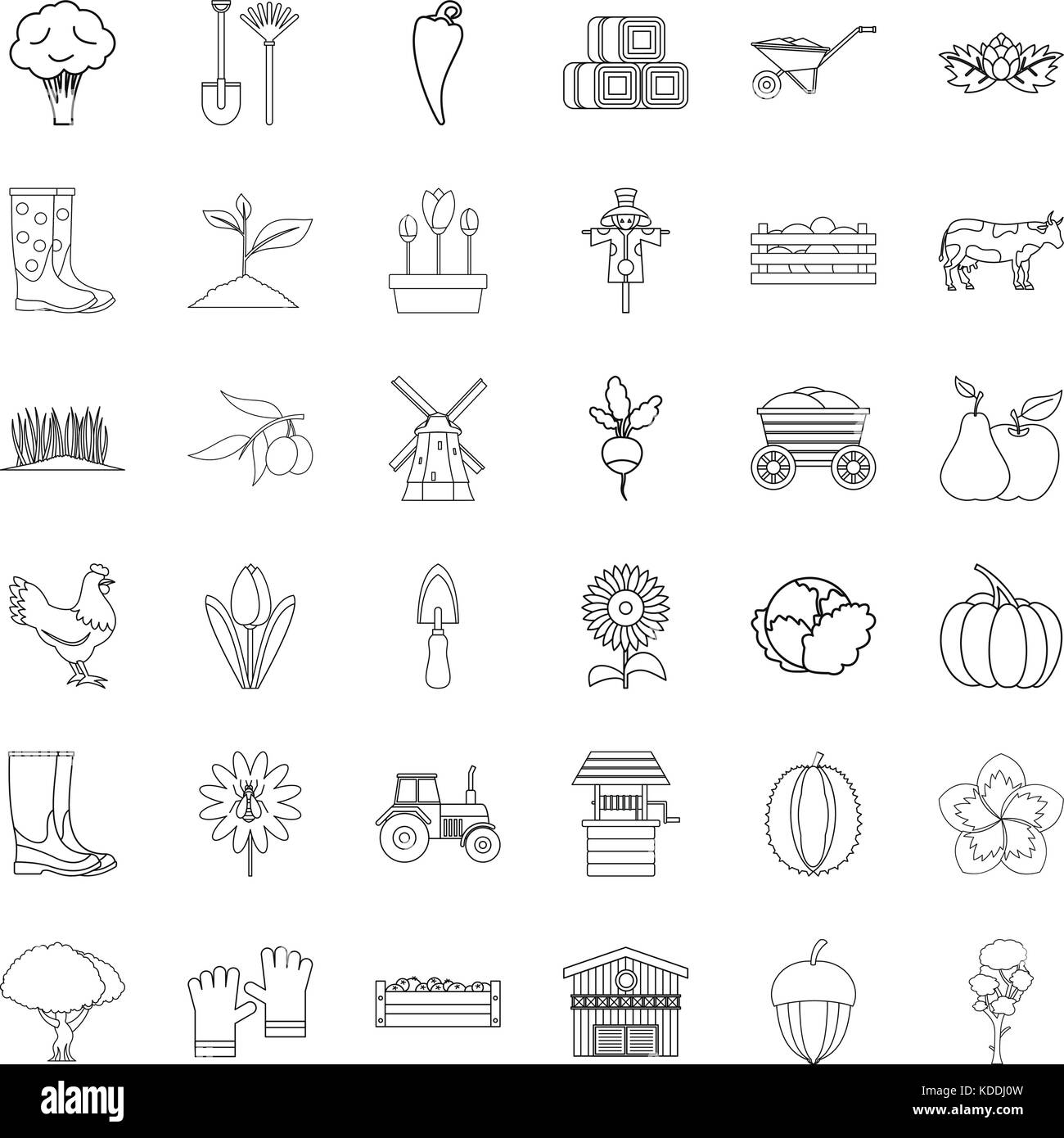 Farming icons set, outline style Stock Vector Image & Art - Alamy