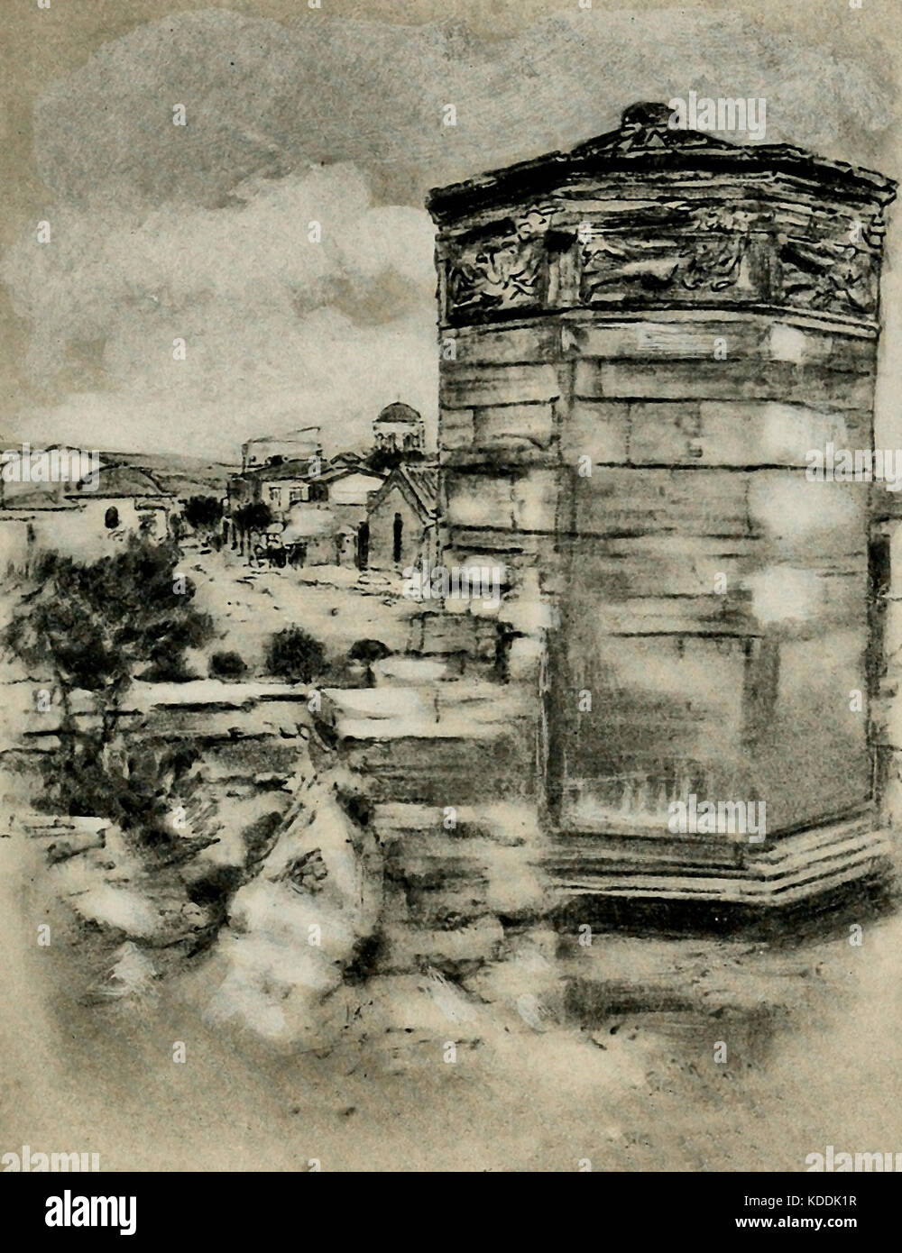 Tower of the Winds, Athens, Greece, circa 1900 Stock Photo
