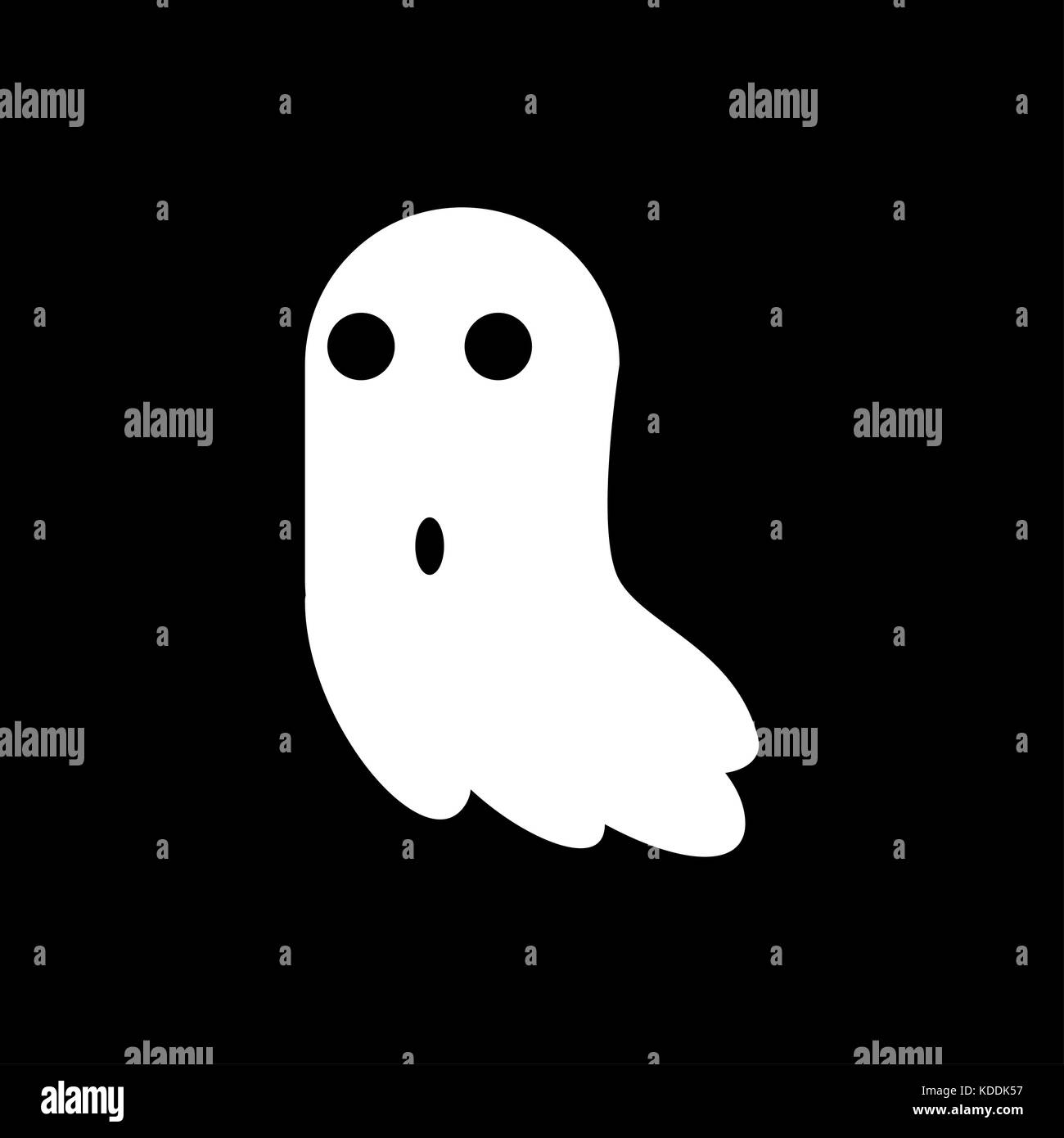 Ghost icon isolated on black background Stock Photo - Alamy