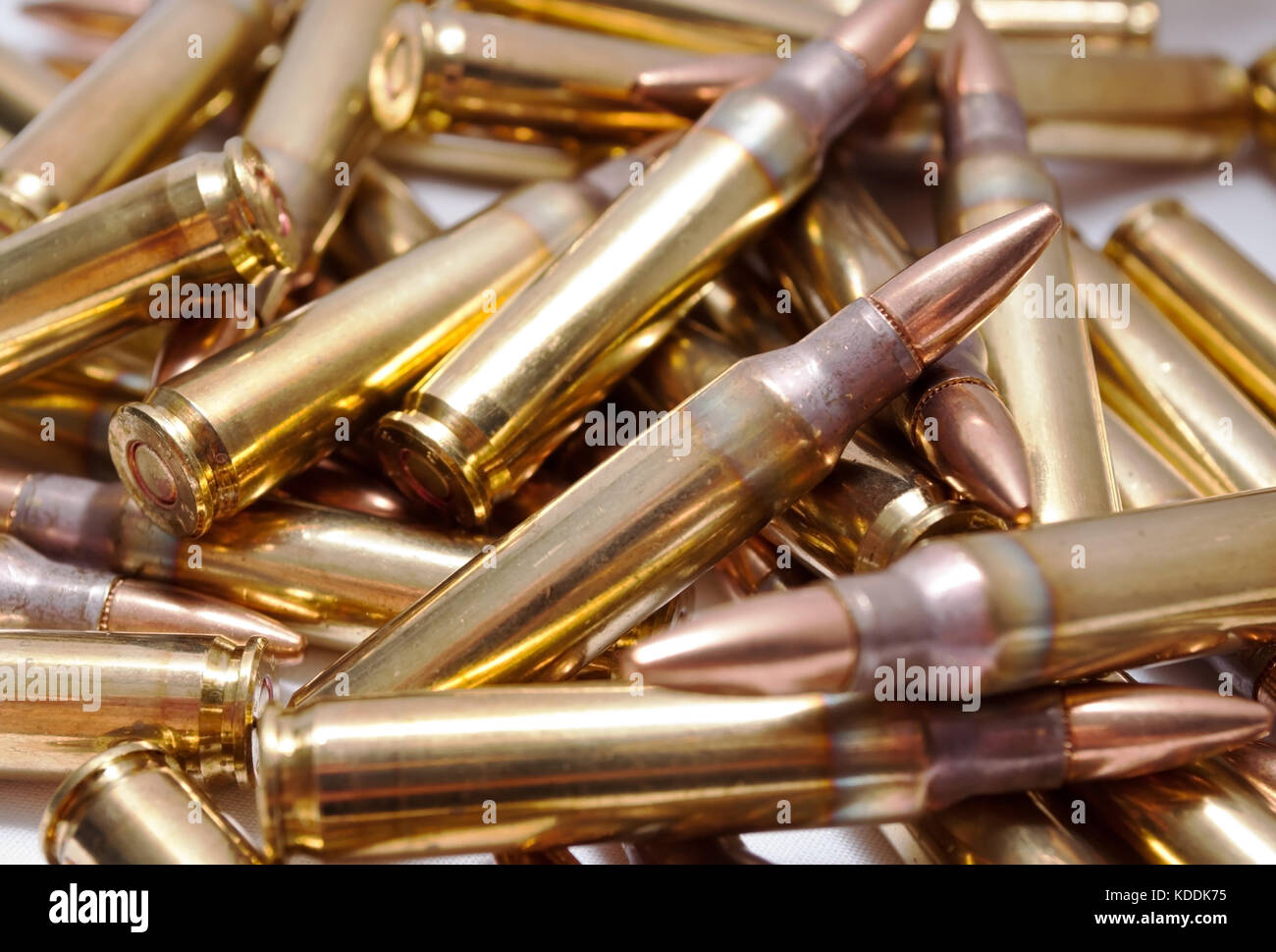223 Rifle Bullets Shown Close Up In A Pile Stock Photo Alamy