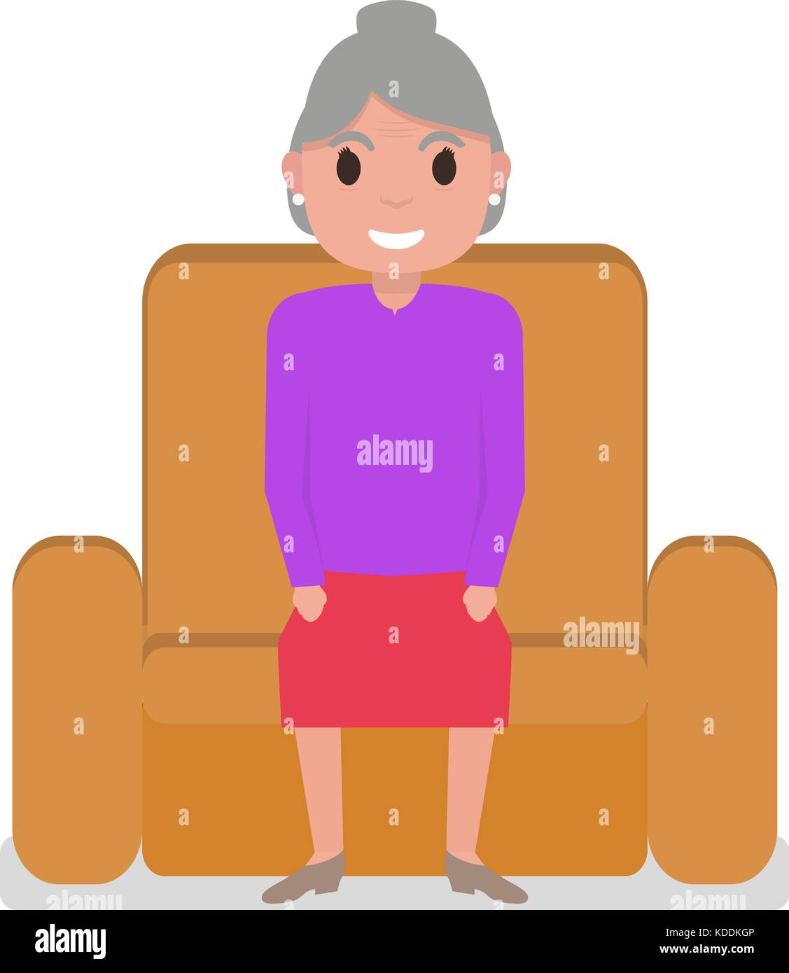 Vector cartoon grandmother sitting in a armchair Stock Vector