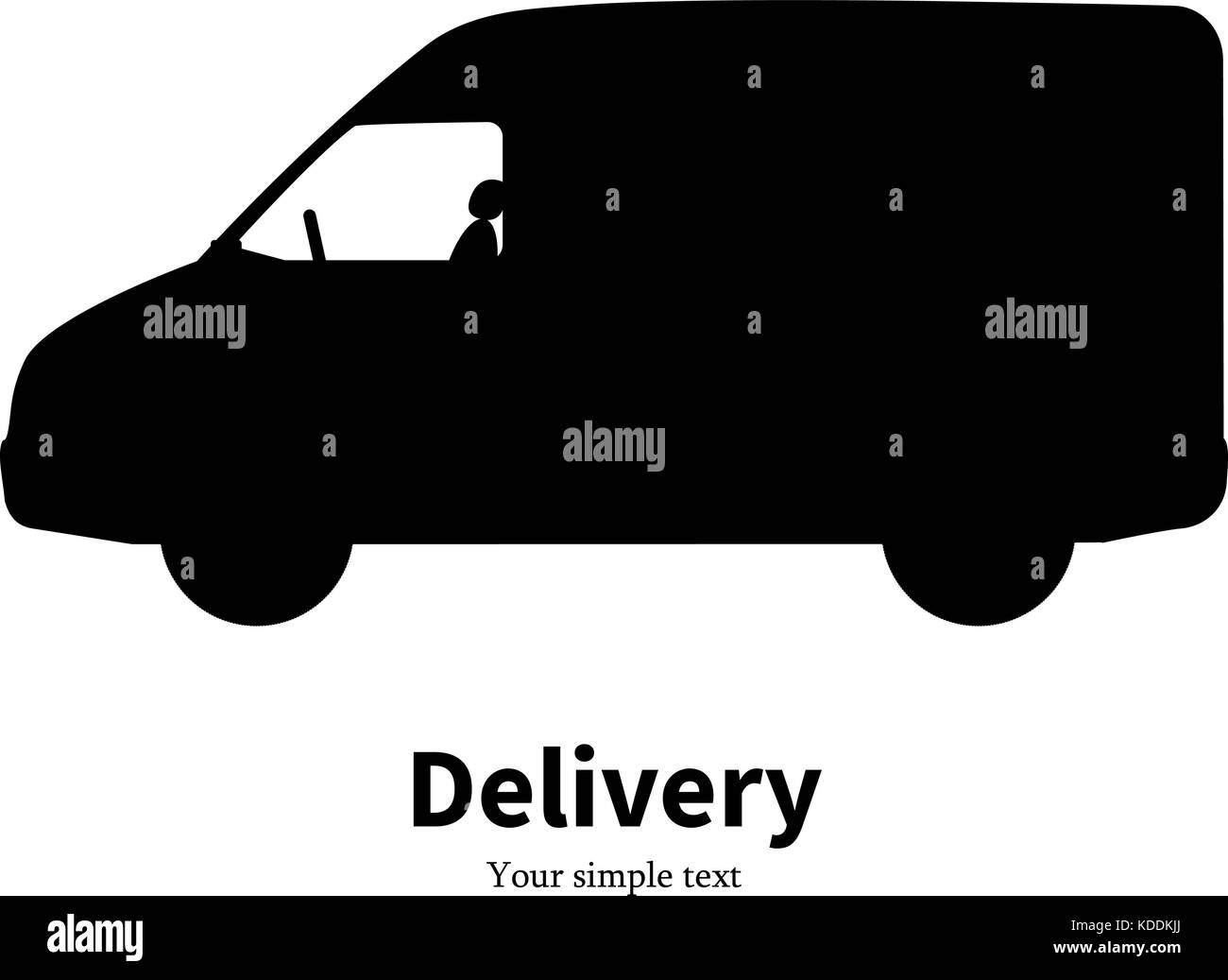 Vector black silhouette of a truck delivery Stock Vector