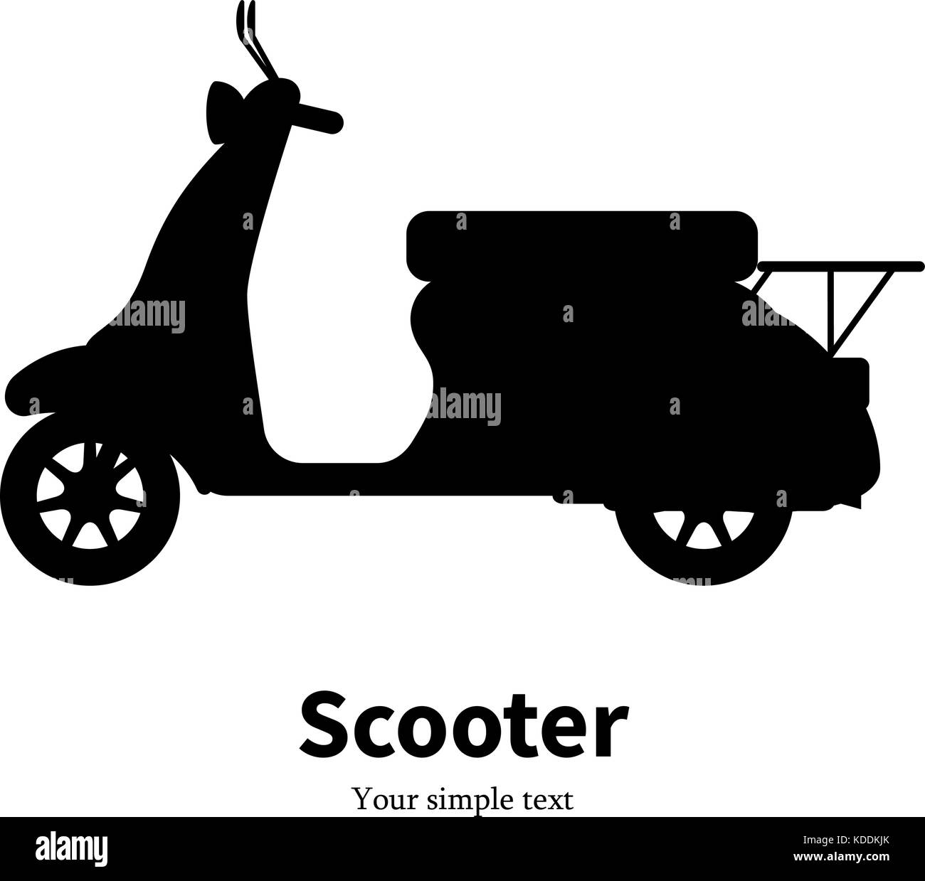 Vector illustration black silhouette of a scooter Stock Vector