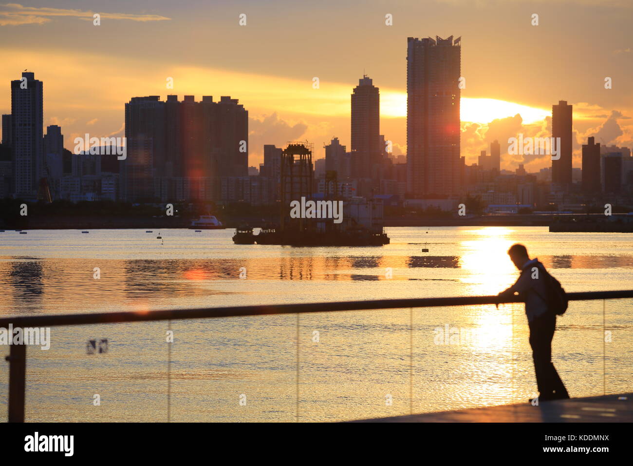 sunset of city in hong kong Stock Photo - Alamy