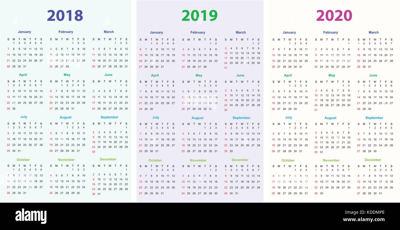 12 months calendar design 2018 2019 2020 printable and editable KDDMPE