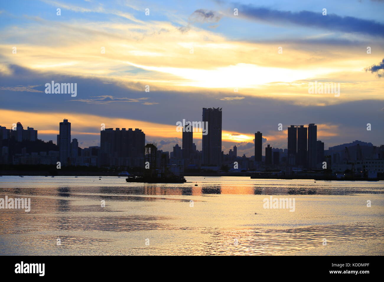 sunset of city in hong kong Stock Photo - Alamy