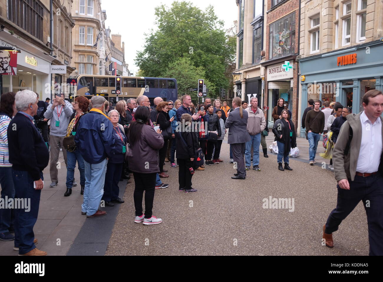 Oxford Oxfordshire UK Visitors being taken around city centre by