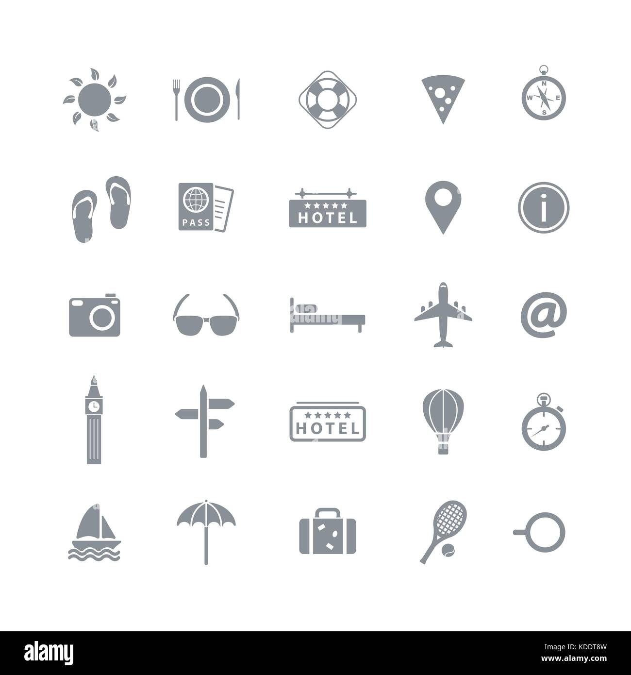 Collection of travel icons. Vector eps 8 Stock Vector