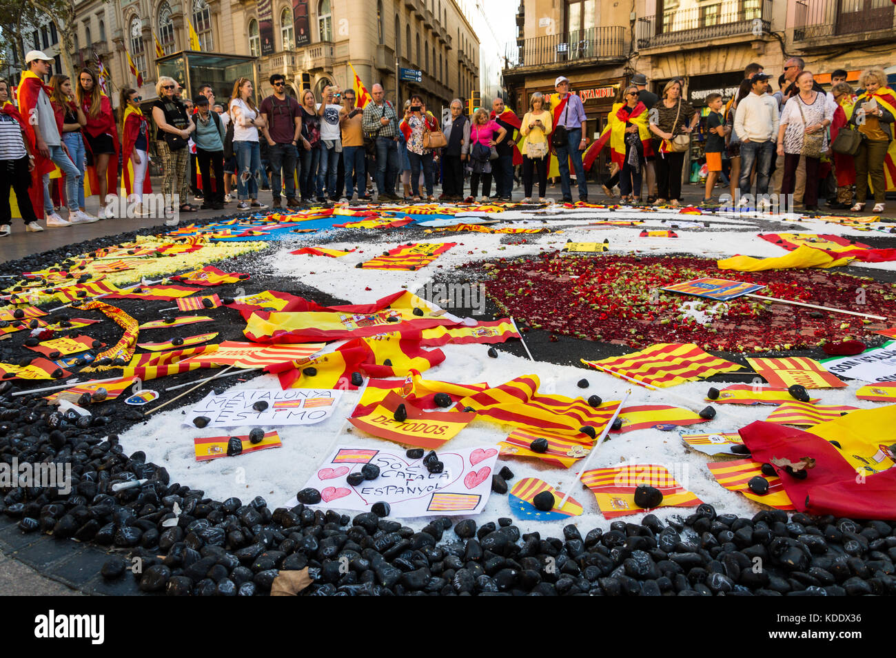 Barcelona, Spain 12 October 2017: Spanish anniversary of discovery of America Stock Photo