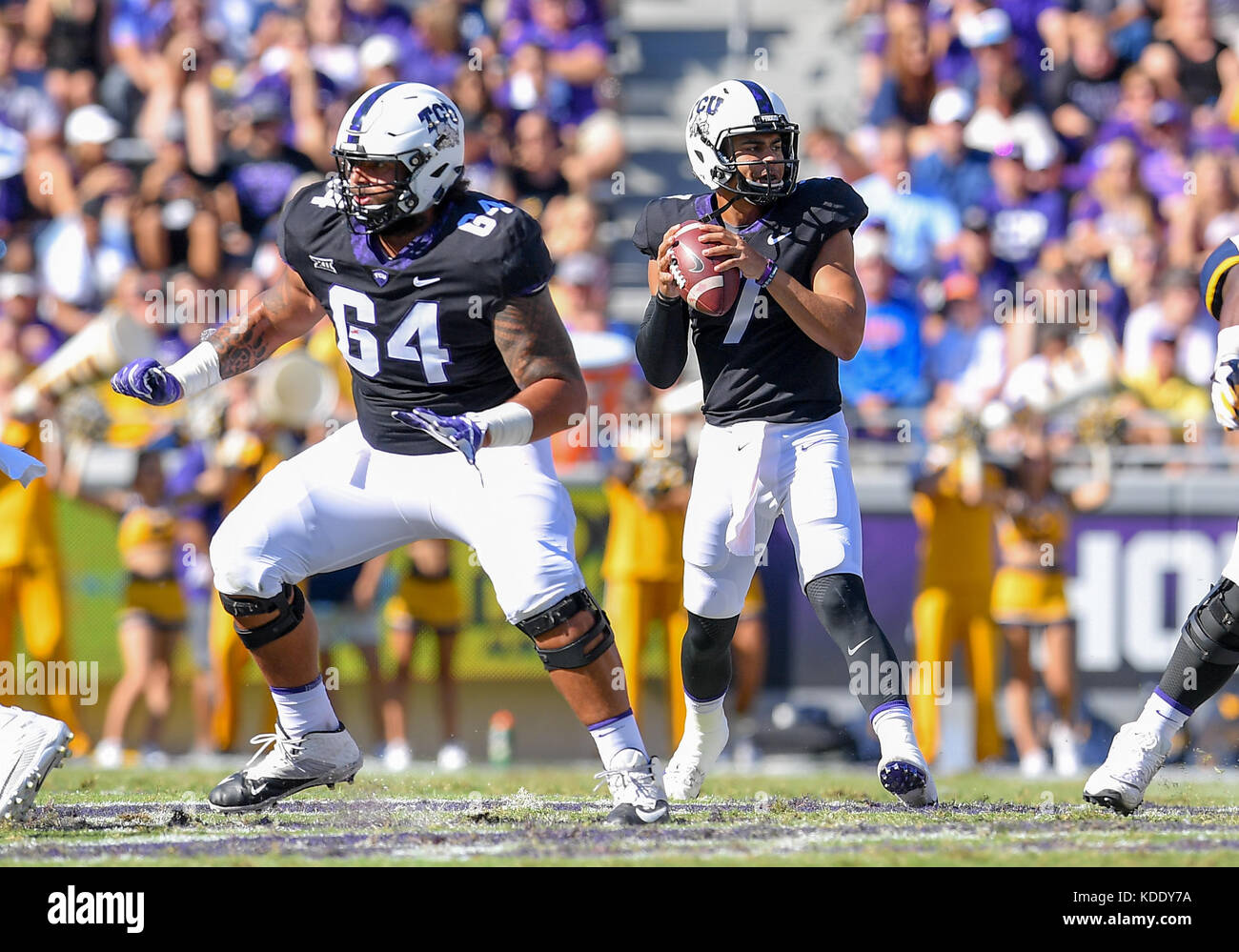 October 07, 2017 .TCU Horned Frogs quarterback Kenny Hill (7) looks
