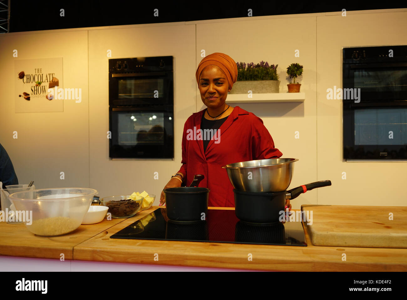 London, UK. 13th Oct, 2017. Celebrity Chef Nadiya Hussain demonstration