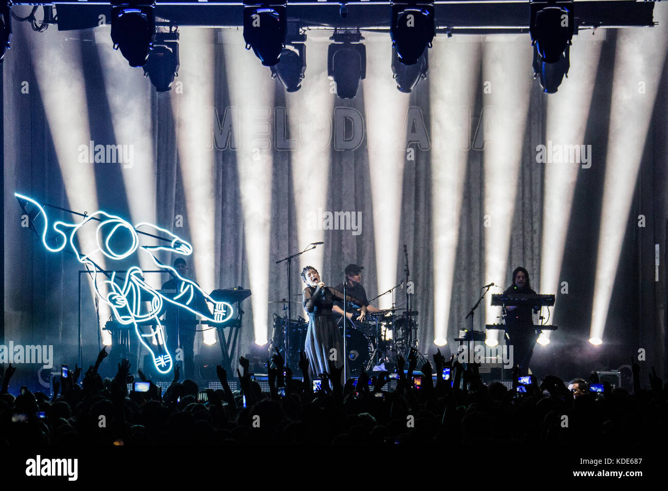 Milan, Italy. 12th Oct, 2017. The New Zealand singer-songwriter LORDE performs live on stage at Fabrique during the 'Melodrama World Tour 2017' Credit: Rodolfo Sassano/Alamy Live News Stock Photo