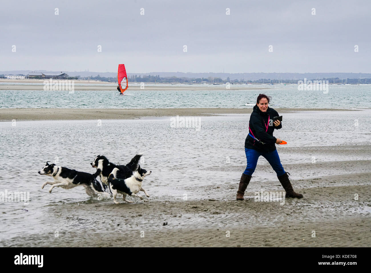 West Strand, West Wittering. 13th October 2017. Low pressure weather
