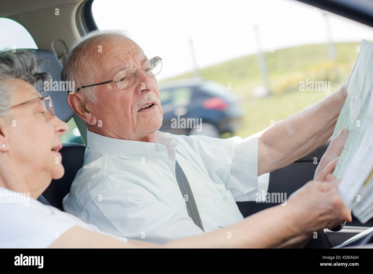 Old man driving luxury car hi-res stock photography and images - Alamy