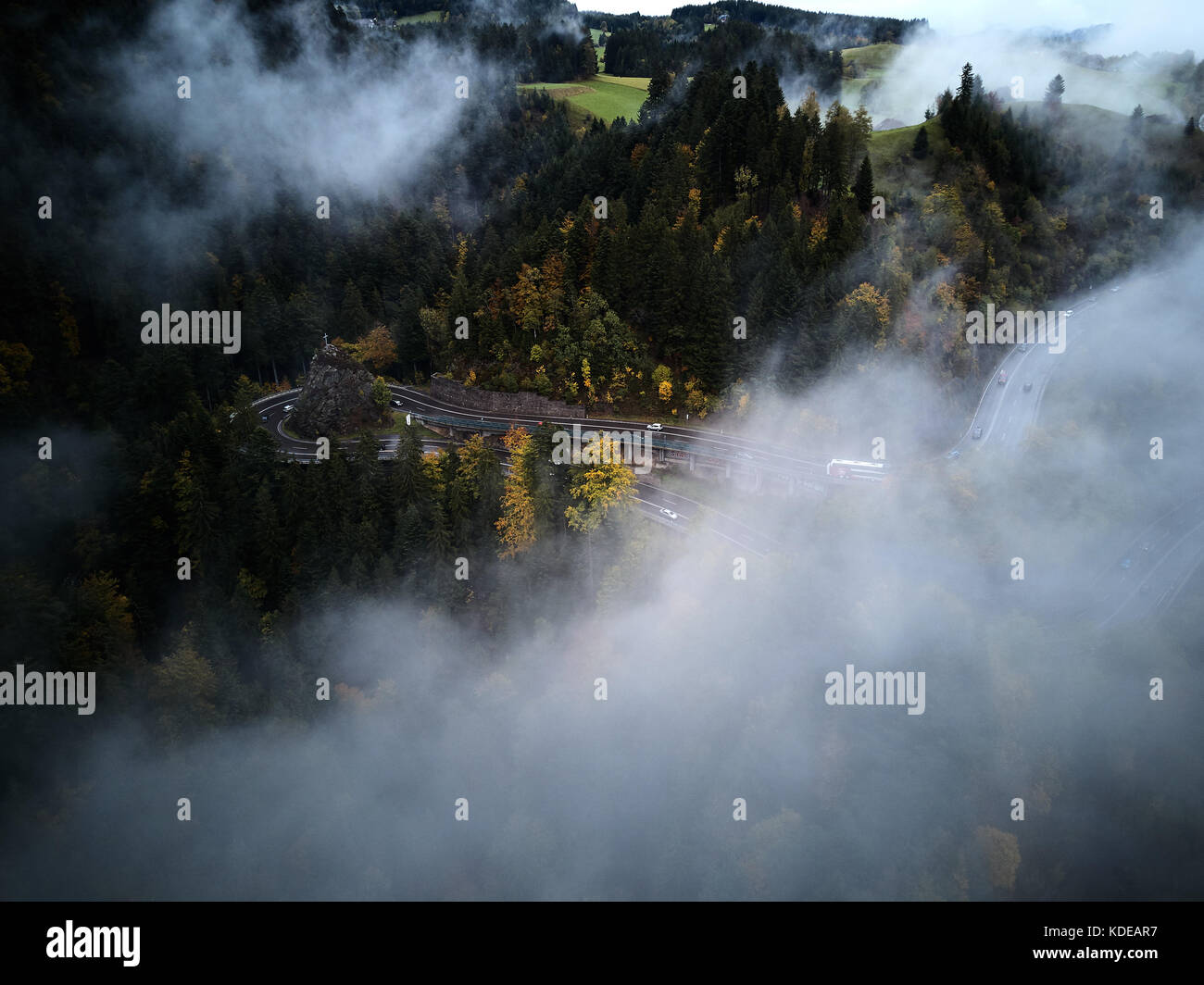 Drone flying through mist hi-res stock photography and images - Alamy