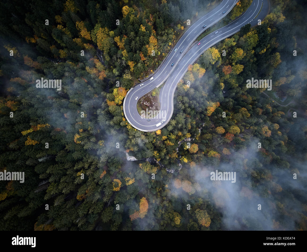 Drone flying through misty clouds hi-res stock photography and images ...