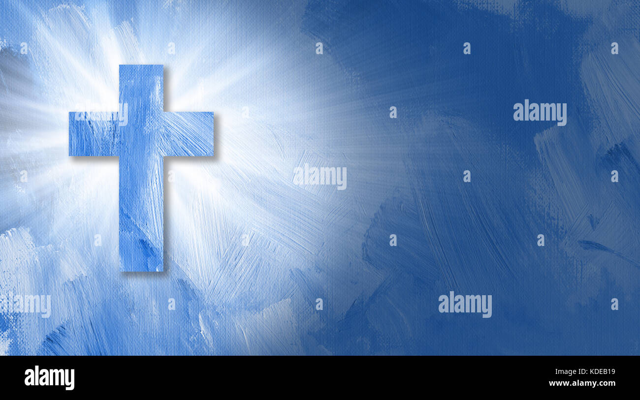 Graphic digital illustration of the Cross of Jesus and glowing rays of