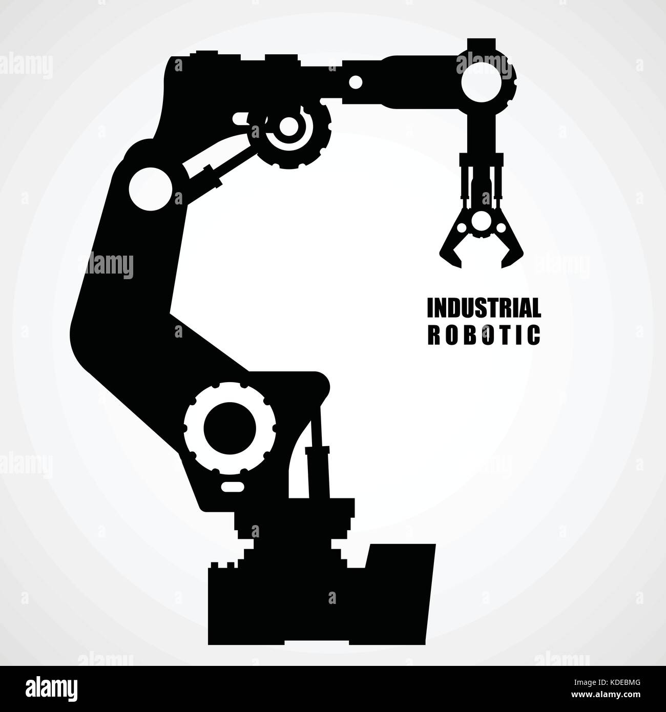 Industrial robotics - production line machinery silhouette Stock Vector