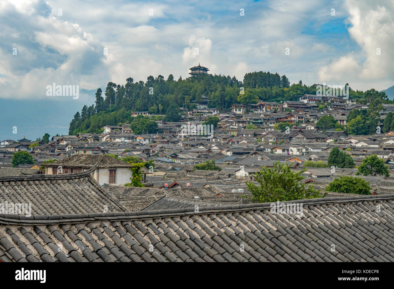 View of Lion Hill, Ancient Town of Lijiang, Yunnan, China Stock Photo