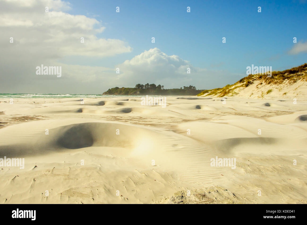 Beach and landscape in the Aupouri Peninsula, in Northland, New Zealand Stock Photo