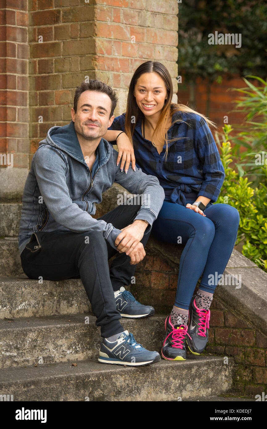 Joe McFadden and Katya Jones at a studio in London during rehearsals for BBC's Strictly Come Dancing. Stock Photo