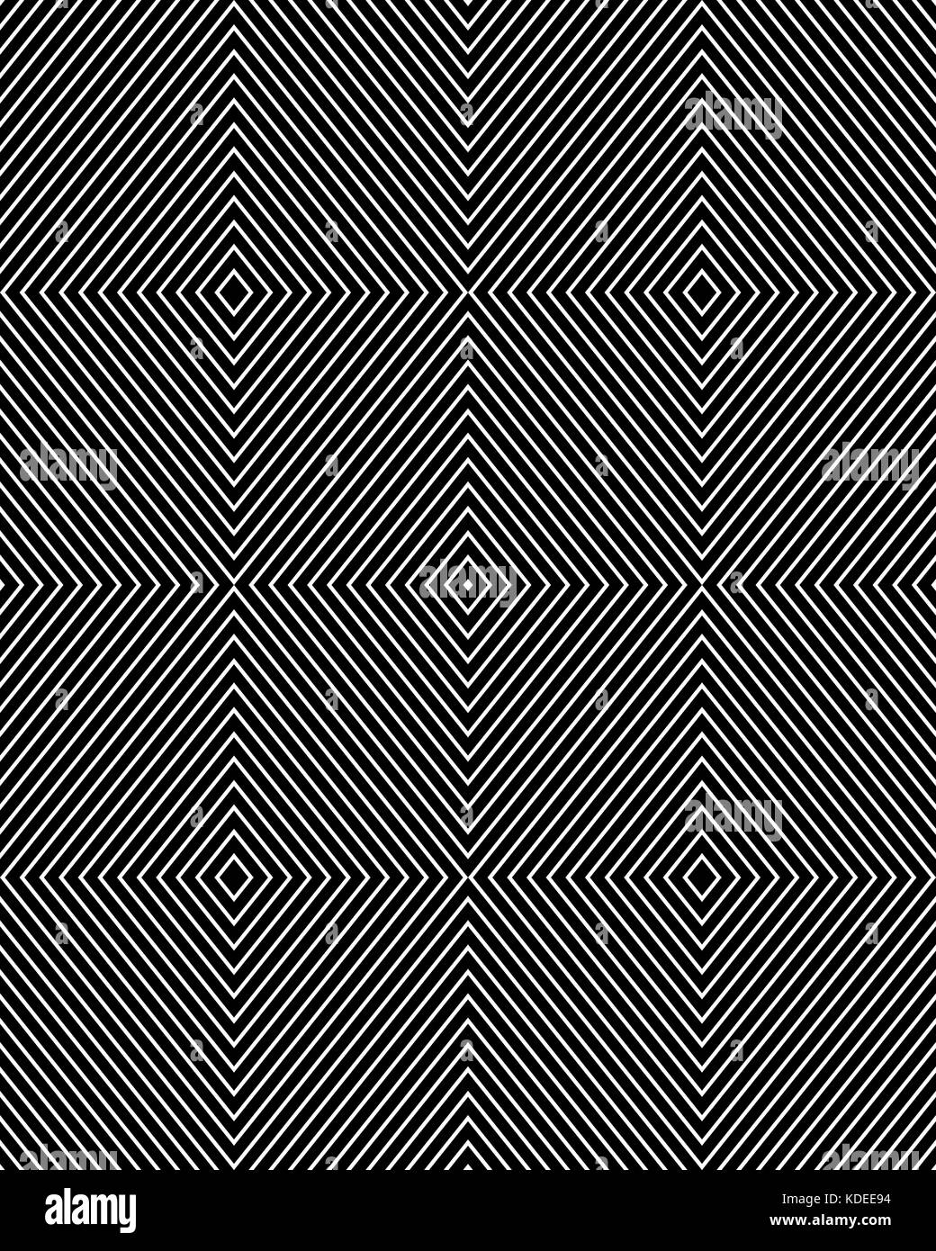 Black and white rhombus seamless pattern, vector Stock Photo