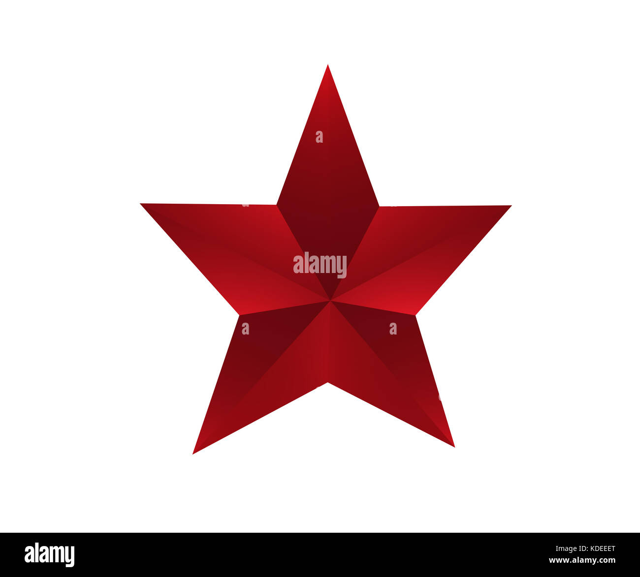 3D bright red star. 3D rendering Stock Photo