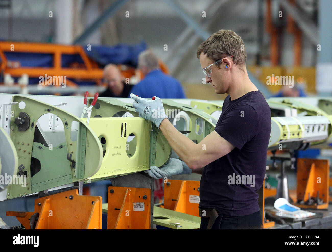 Aircraft wing parts being manufactured at spirit aerospace in prestwick
