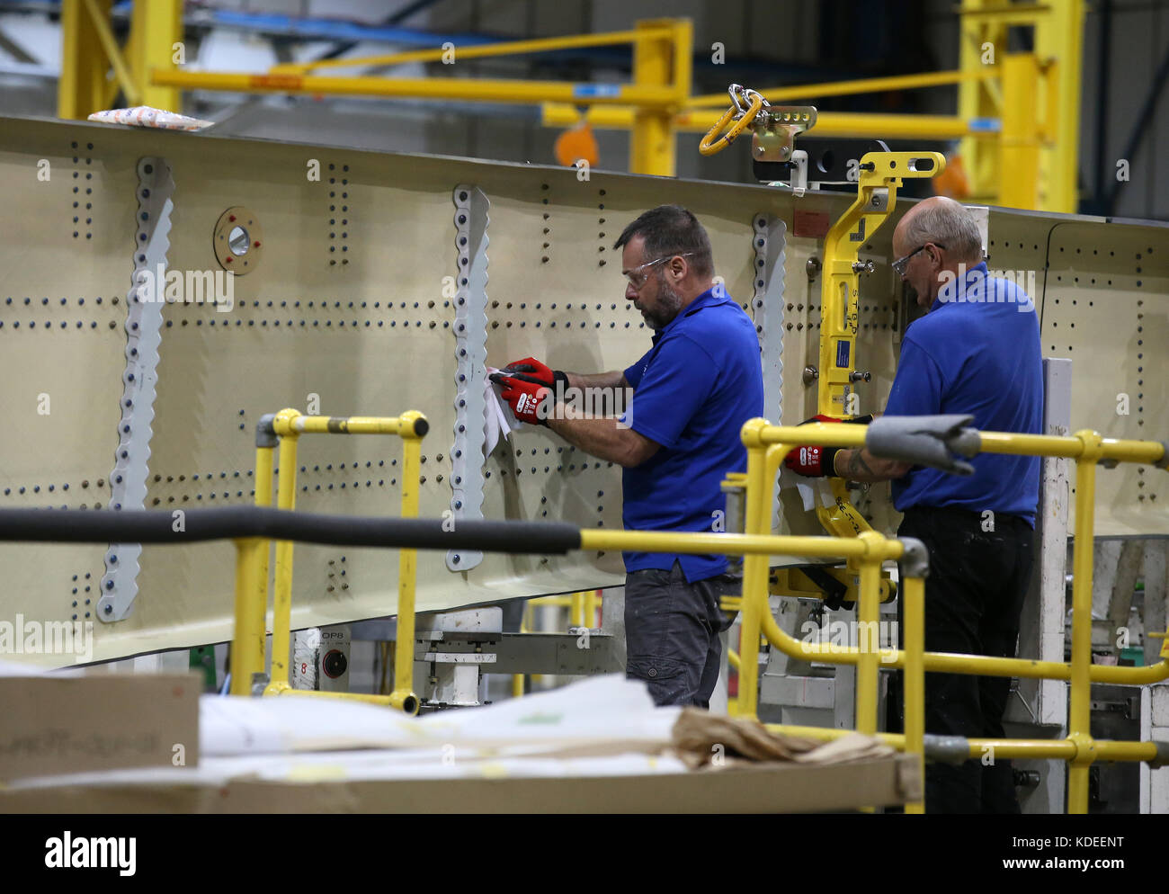 Aircraft wing parts being manufactured at Spirit Aerospace in Prestwick