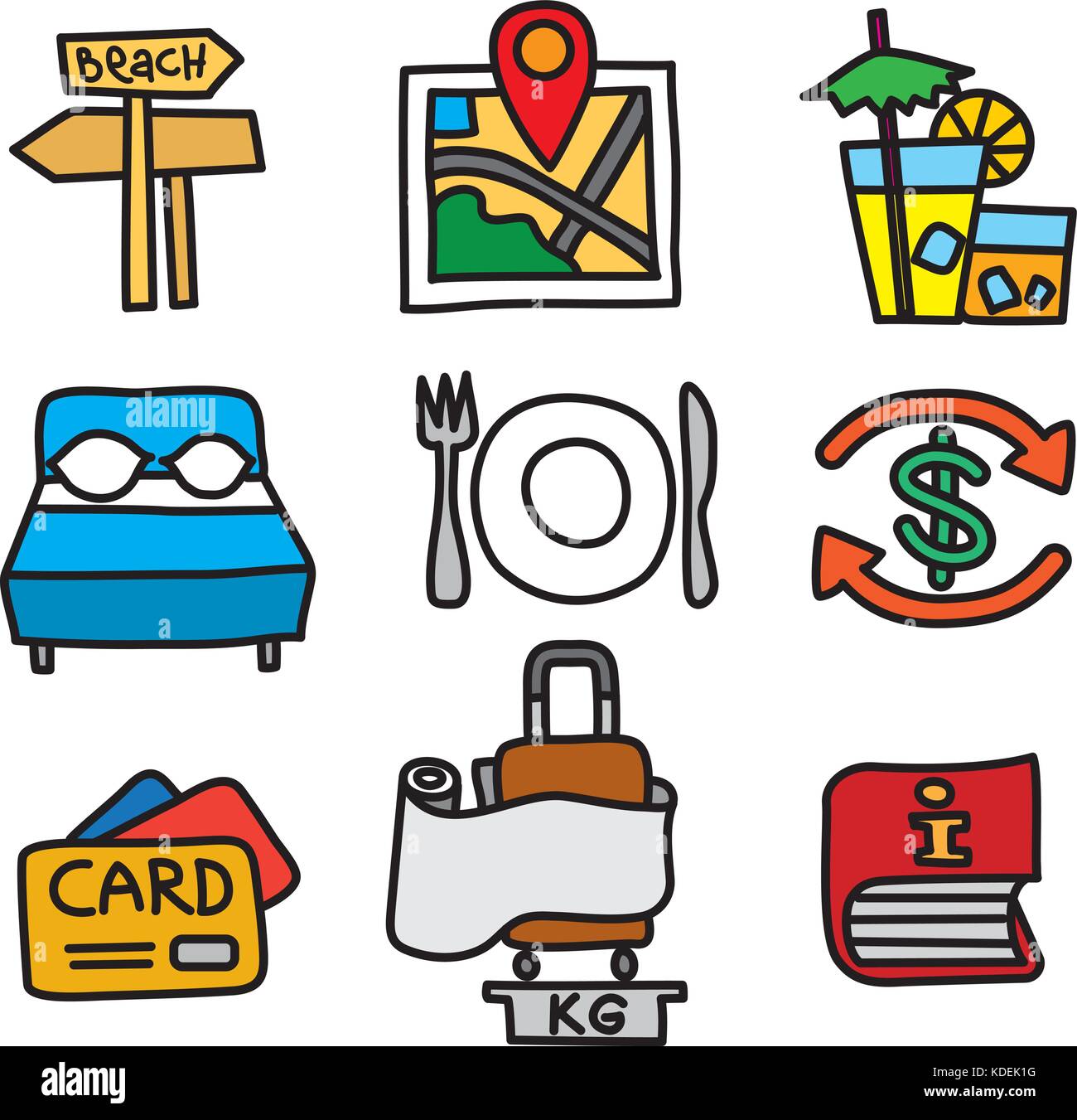 illustration of hotel and travel icon set Stock Vector Image & Art - Alamy