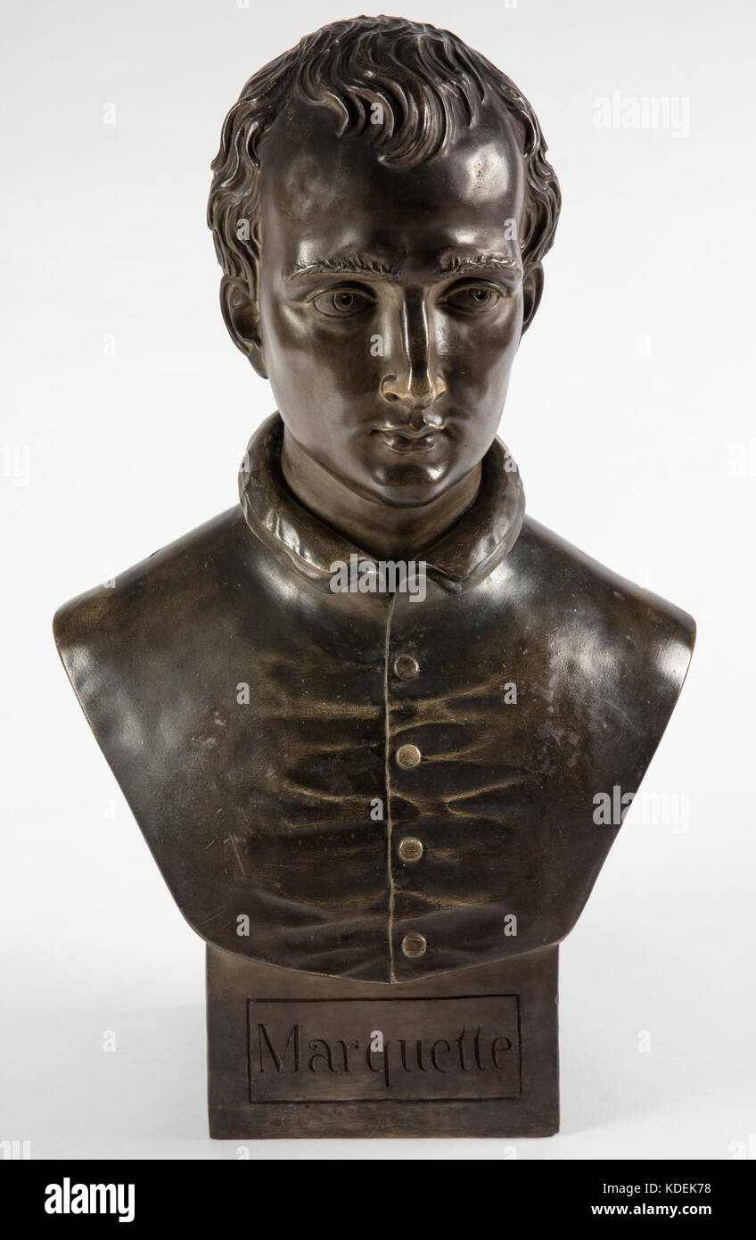 Plaster Bust of Pere Marquette by Maximilian Schneiderhahn Stock Photo